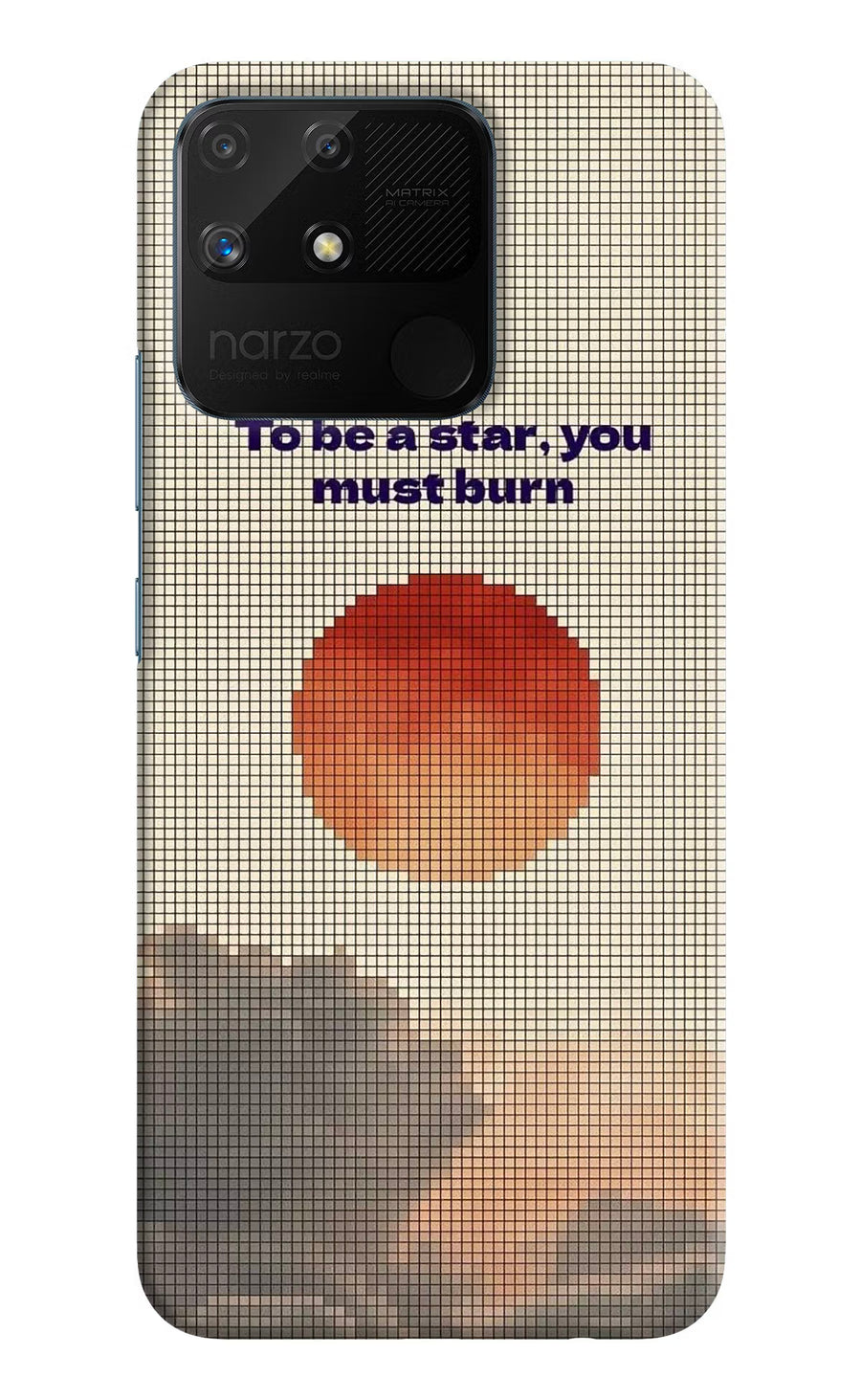 Pixel Sun Realme Narzo 50A Back Cover, Hard case
