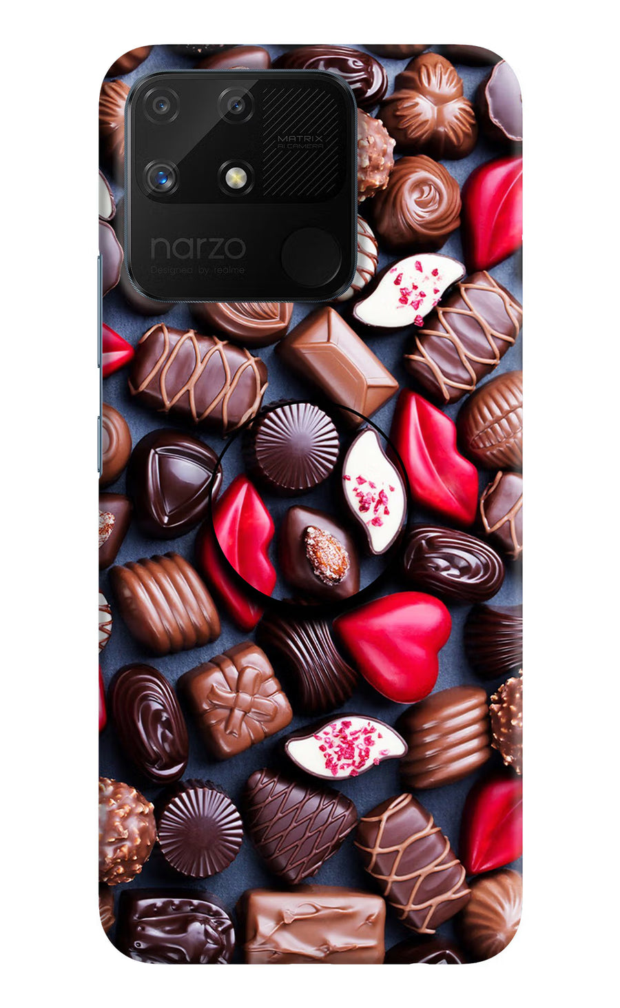 Chocolates Realme Narzo 50A Pop Case, Hard case