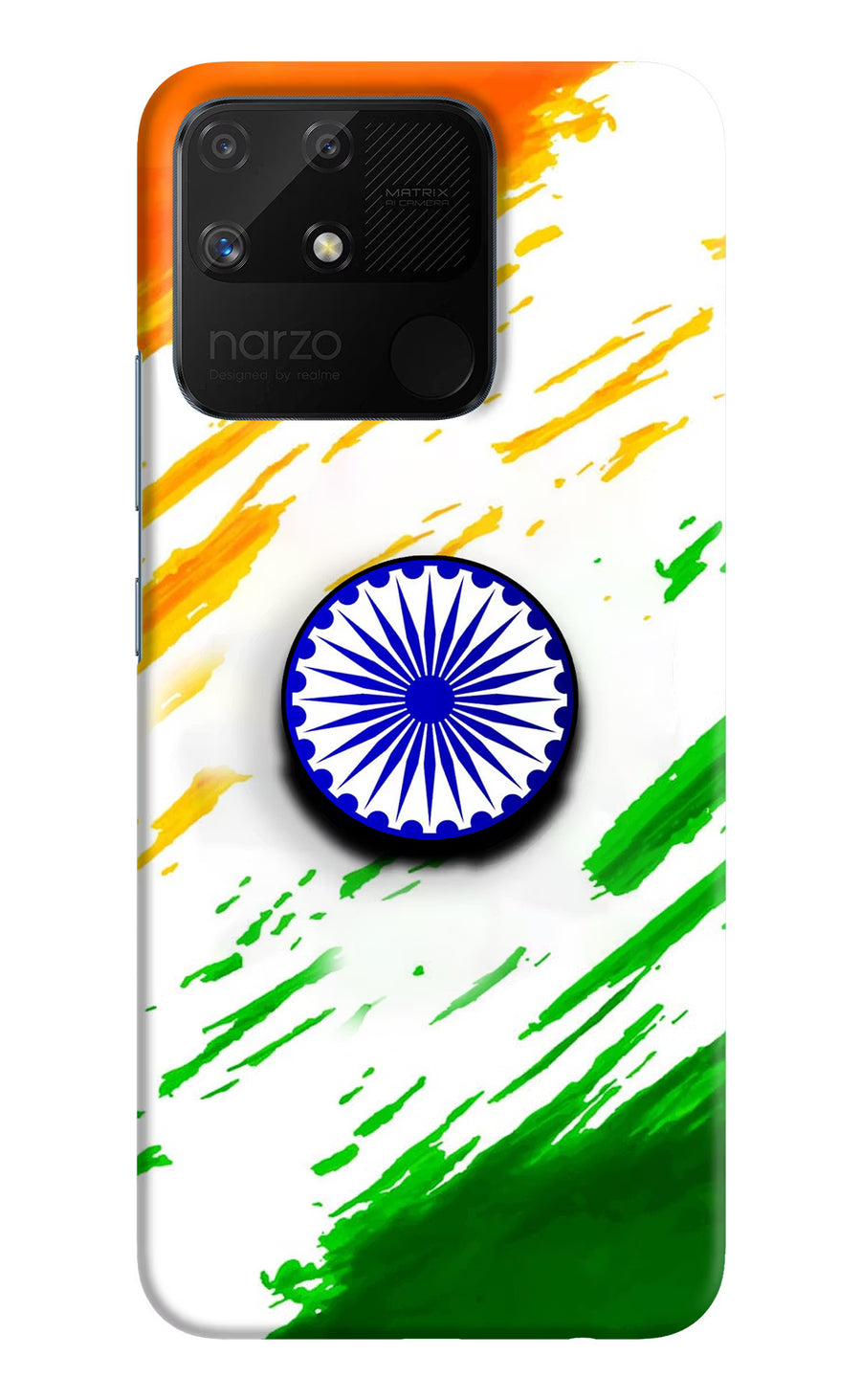 Indian Flag Ashoka Chakra Realme Narzo 50A Pop Case, Hard case
