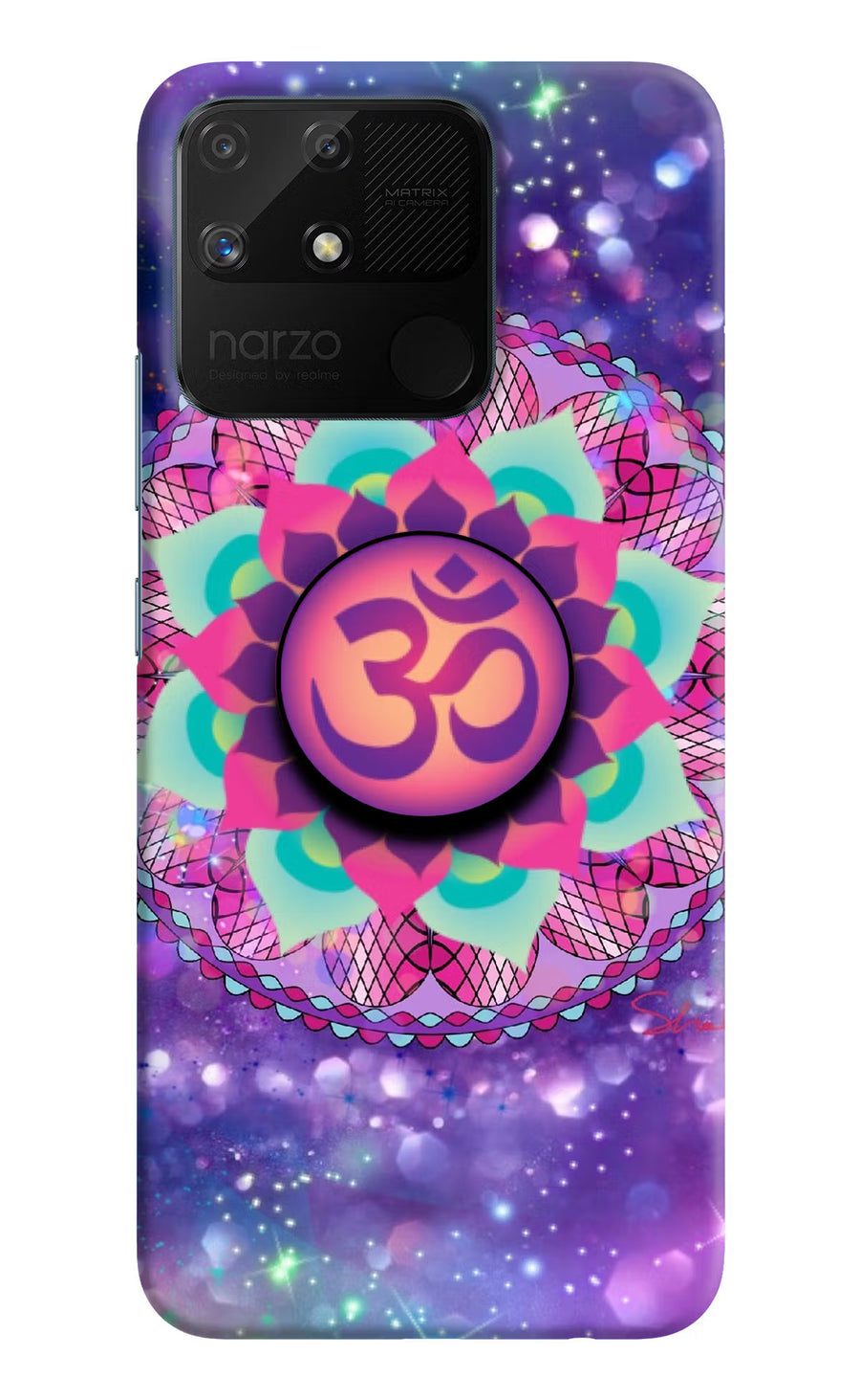 Om Purple Realme Narzo 50A Pop Case, Hard case