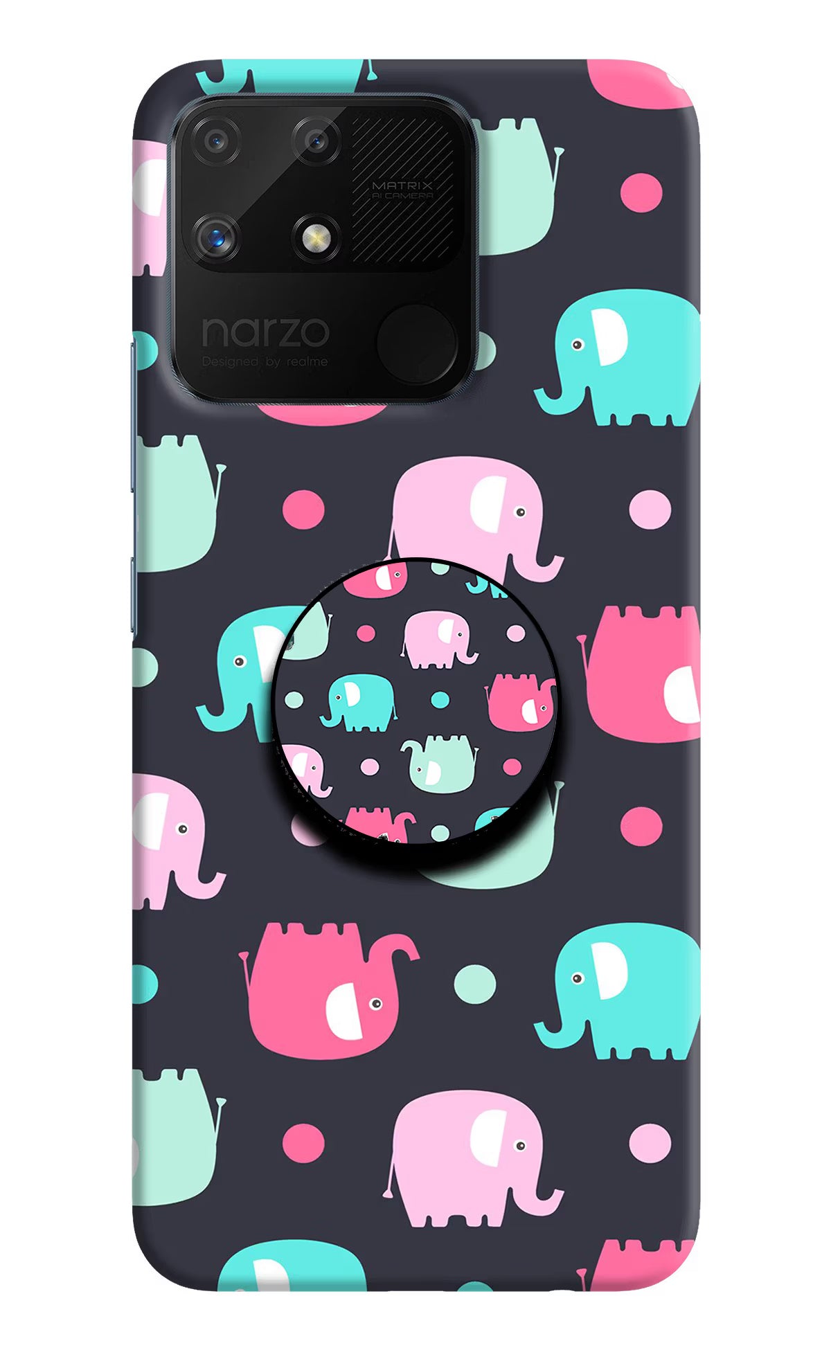Baby Elephants Realme Narzo 50A Pop Case by Casekaro