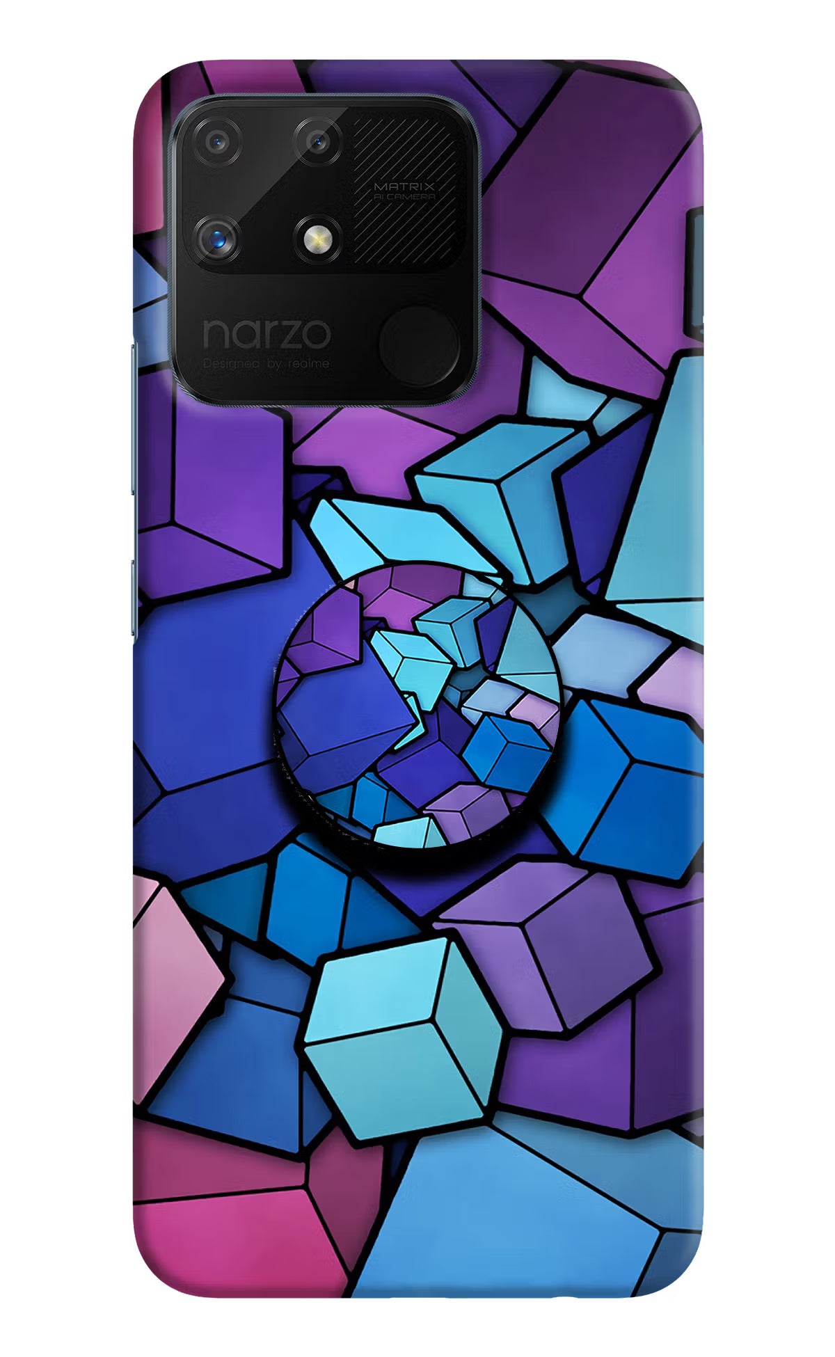 Cubic Abstract Realme Narzo 50A Pop Case by Casekaro