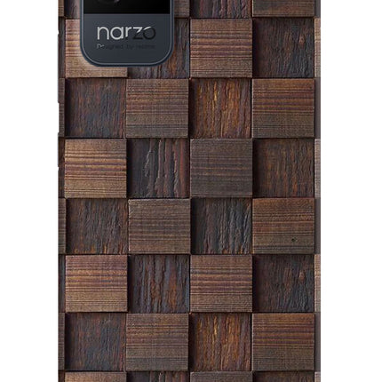 Wooden Cube Design Realme Narzo 50i Back Cover