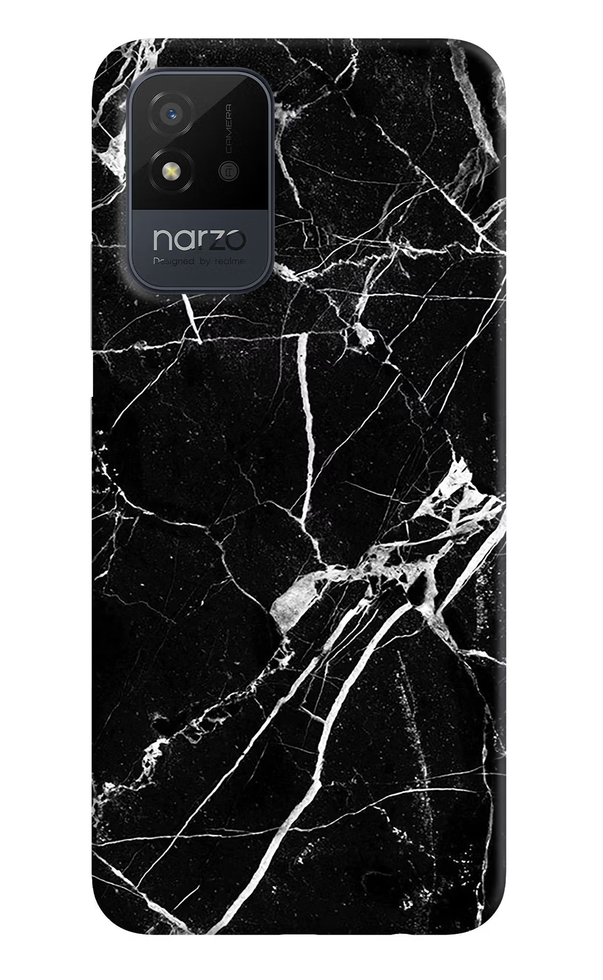 Black Marble Pattern Realme Narzo 50i Back Cover