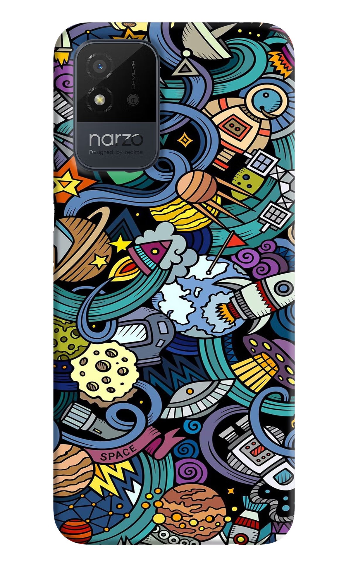 Space Abstract Realme Narzo 50i Back Cover