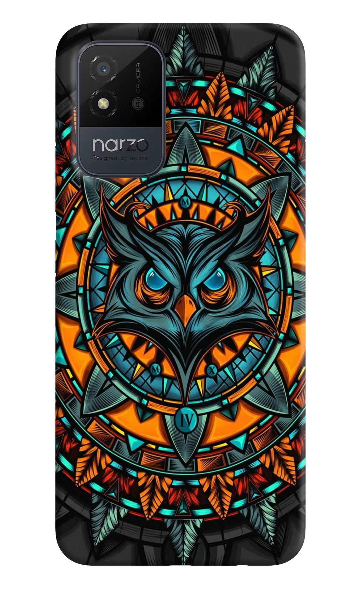 Angry Owl Art Realme Narzo 50i Back Cover