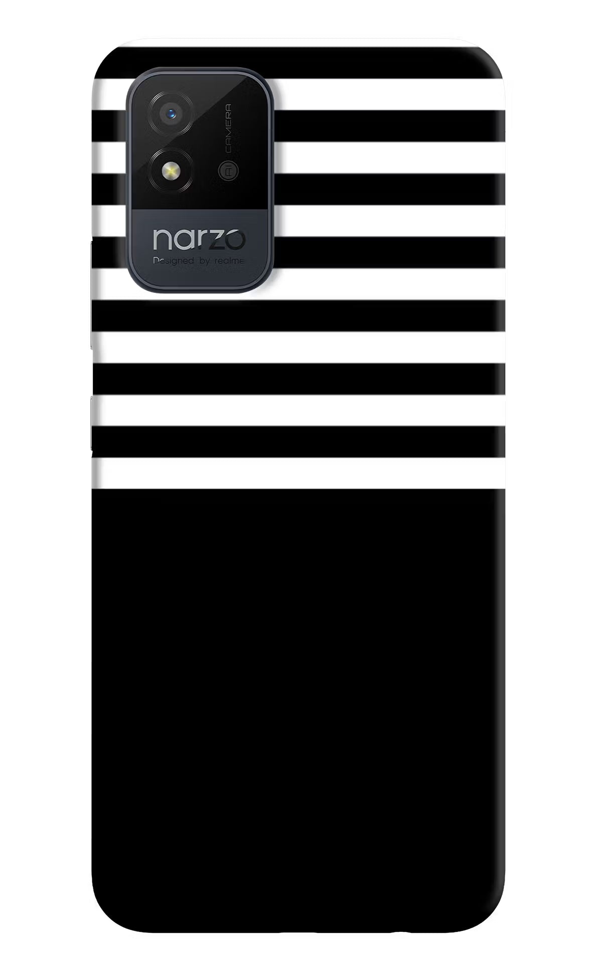 Black and White Print Realme Narzo 50i Back Cover
