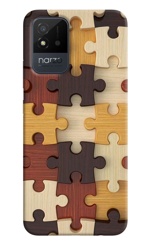 Wooden Puzzle Realme Narzo 50i Back Cover
