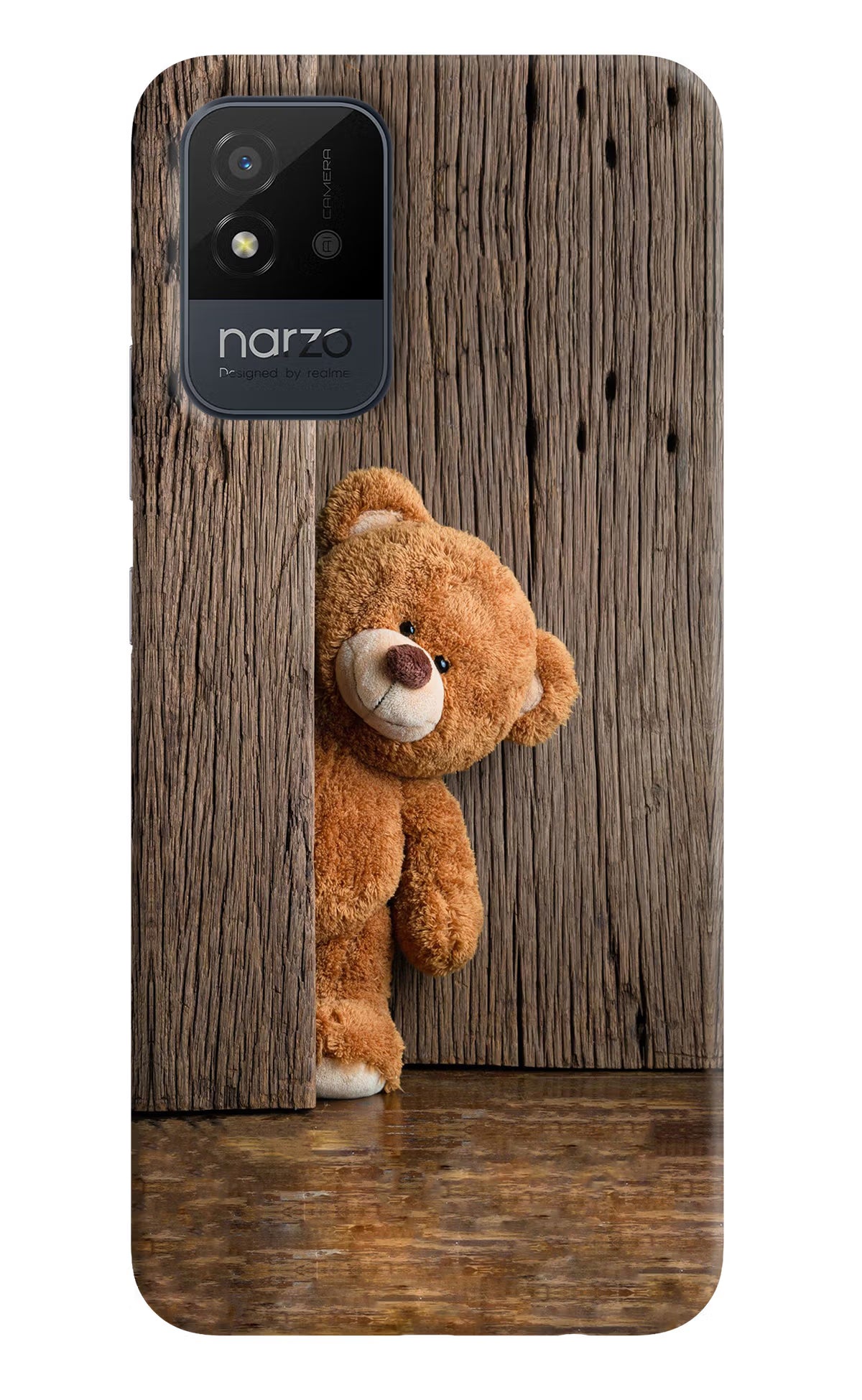 Teddy Wooden Realme Narzo 50i Back Cover