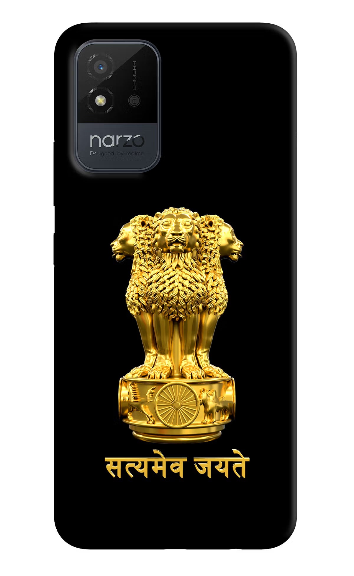 Satyamev Jayate Golden Realme Narzo 50i Back Cover