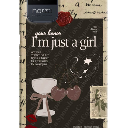 I am just a girl Realme Narzo 50i Back Cover