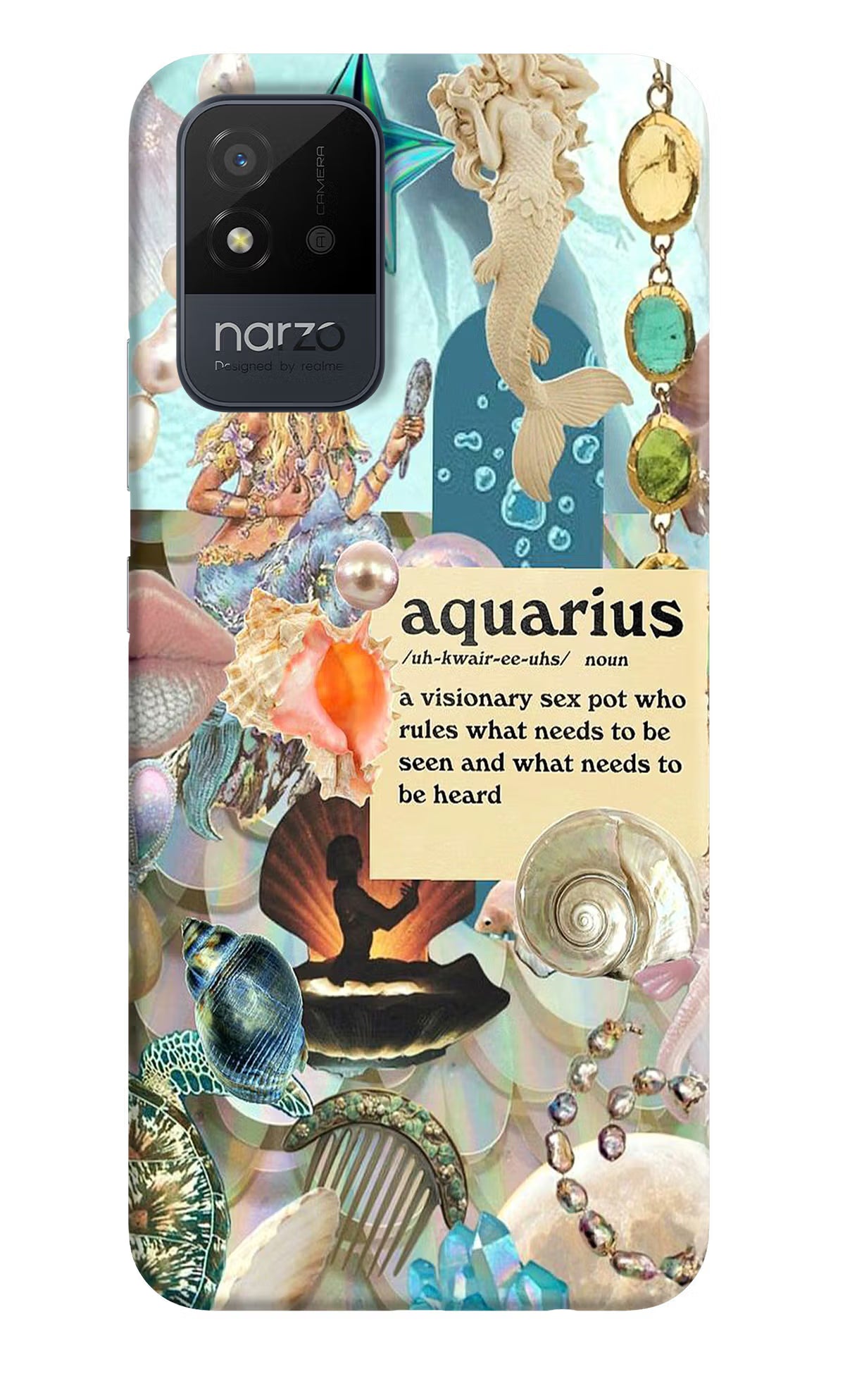 Aquarius Zodiac Realme Narzo 50i Hard Case Back Cover by Casekaro
