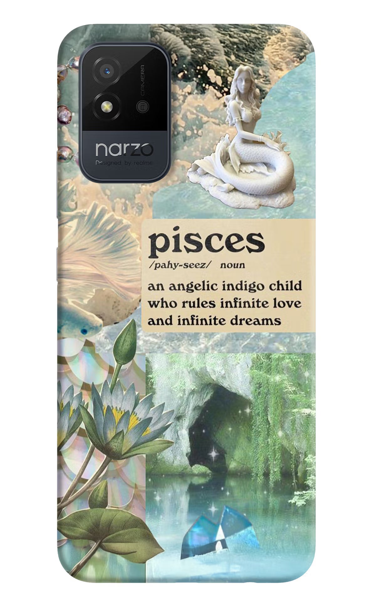 Pisces Zodiac Realme Narzo 50i Hard Case Back Cover by Casekaro