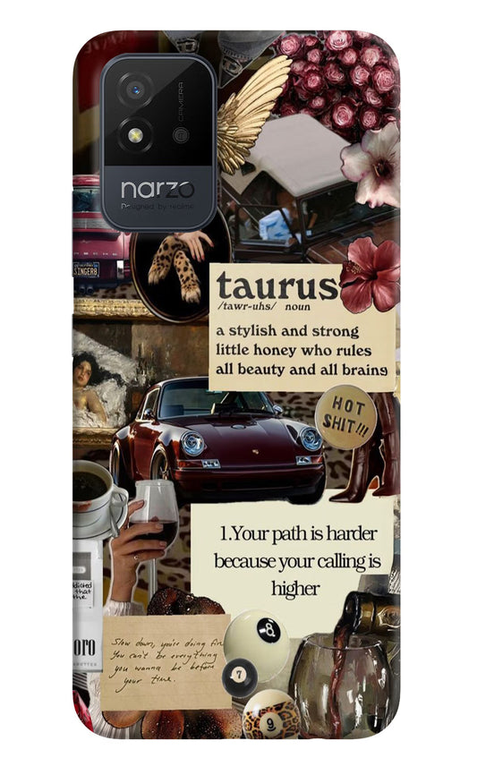 Taurus Zodiac Realme Narzo 50i Hard Case Back Cover by Casekaro
