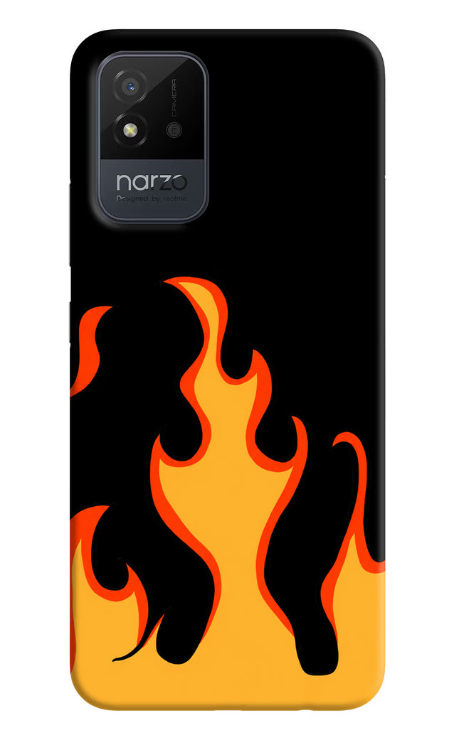 Fired Up – Black Realme Narzo 50i Hard Case Back Cover by Casekaro