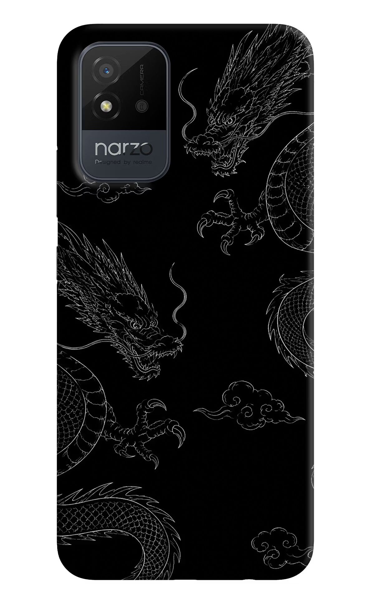 Twin Dragons Realme Narzo 50i Hard Case Back Cover by Casekaro