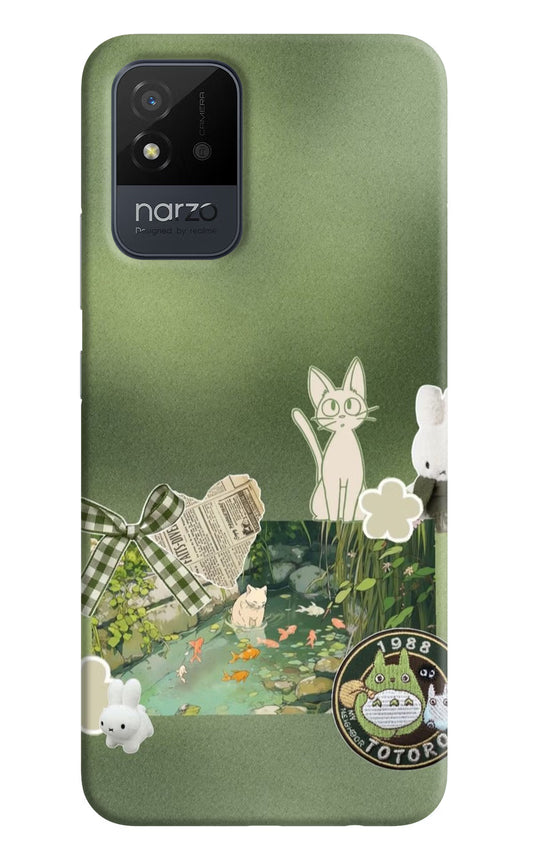 Aesthetic anime Realme Narzo 50i Hard Case Back Cover by Casekaro