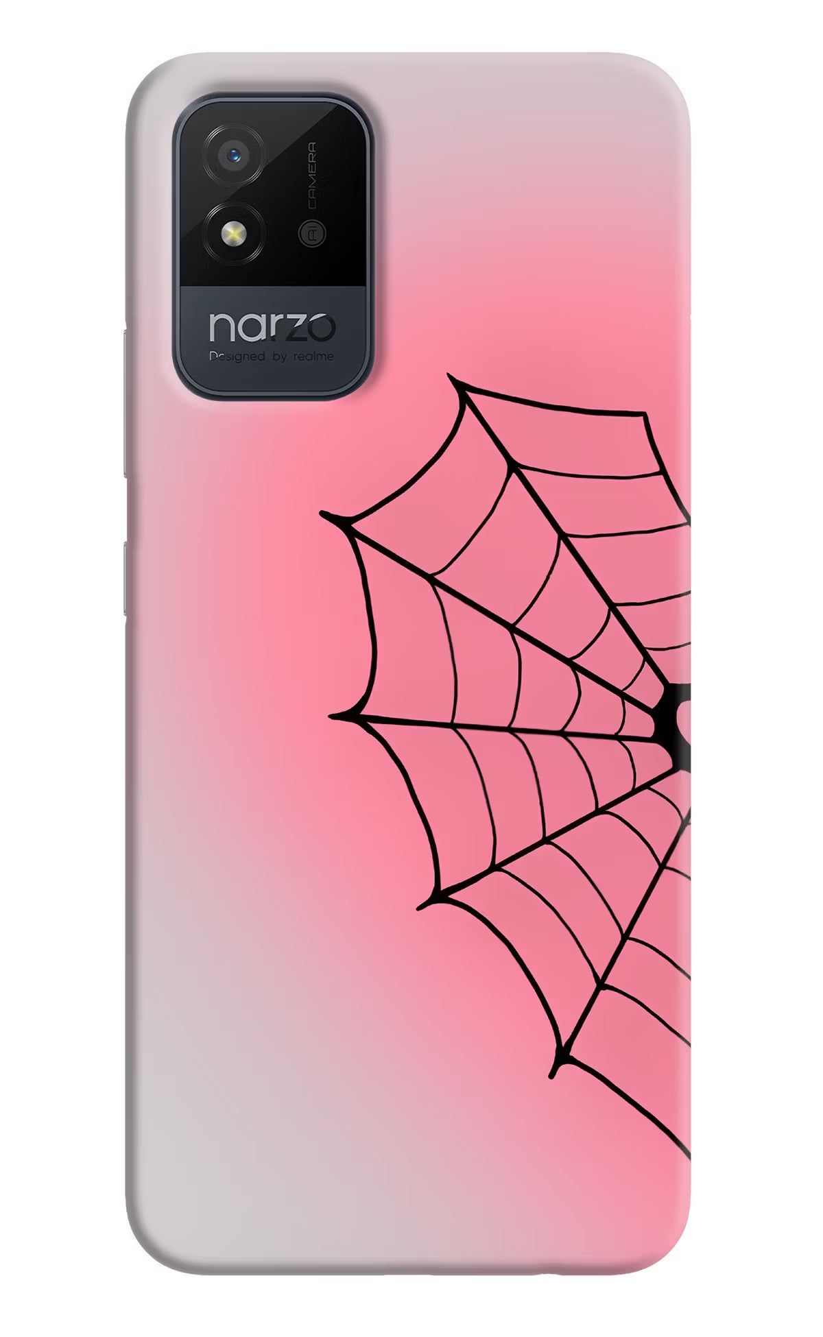 Pink Web Realme Narzo 50i Back Cover