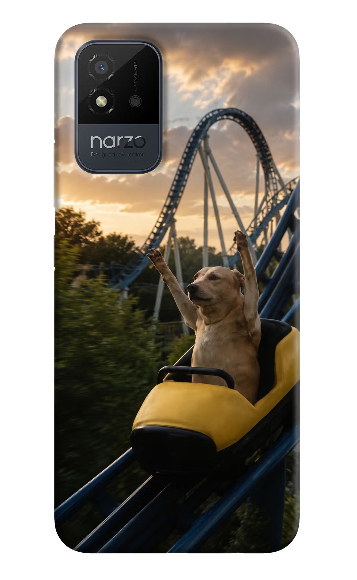 Rollercoaster Dog Realme Narzo 50i Back Cover