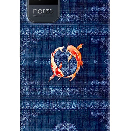 Koi Blue Realme Narzo 50i Hard Case Back Cover by Casekaro