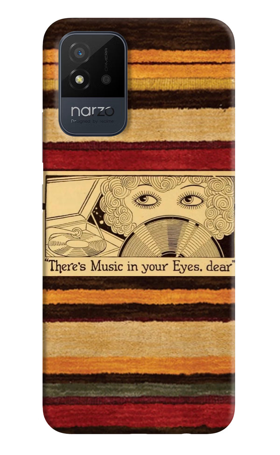 Vinyl Stripes Realme Narzo 50i Back Cover, Hard case
