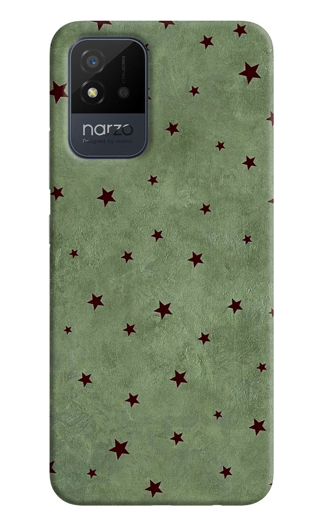 Green Stars Realme Narzo 50i Hard Case Back Cover by Casekaro