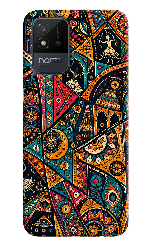 Folk Print Realme Narzo 50i Hard Case Back Cover by Casekaro