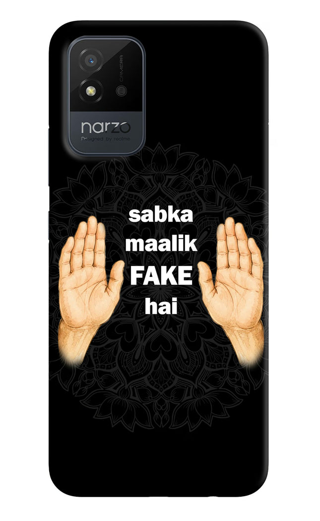 Sabka Malik Fake Realme Narzo 50i Hard Case Back Cover by Casekaro