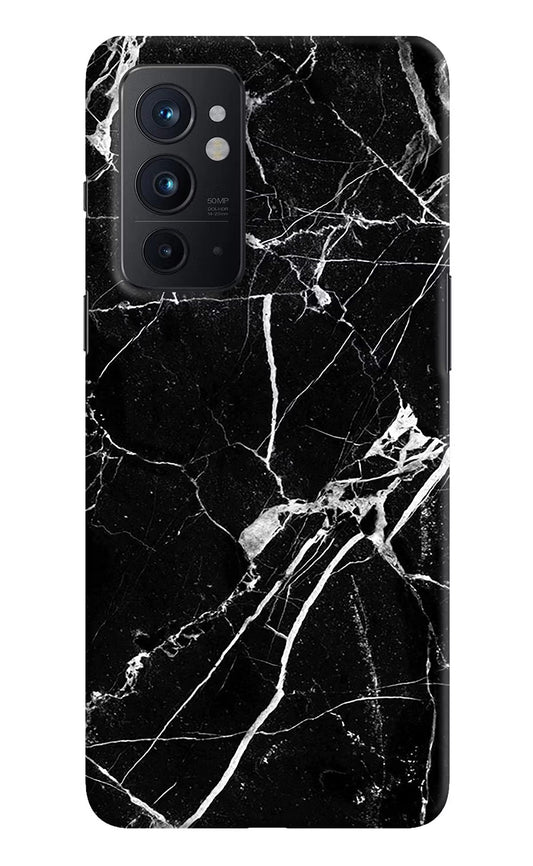 Black Marble Pattern Oneplus 9RT Hard Case Back Cover by Casekaro