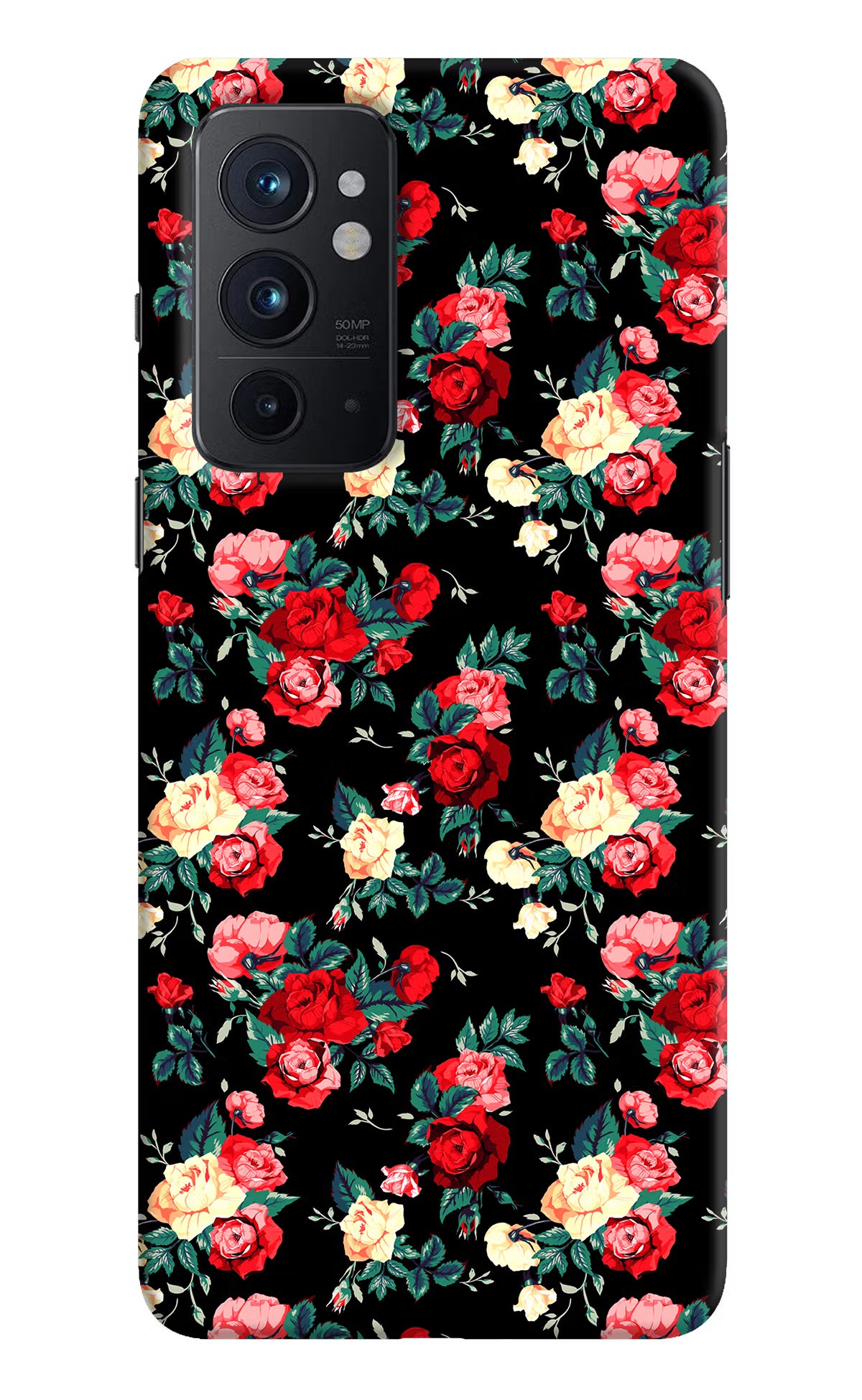 Rose Pattern Oneplus 9RT Hard Case Back Cover by Casekaro