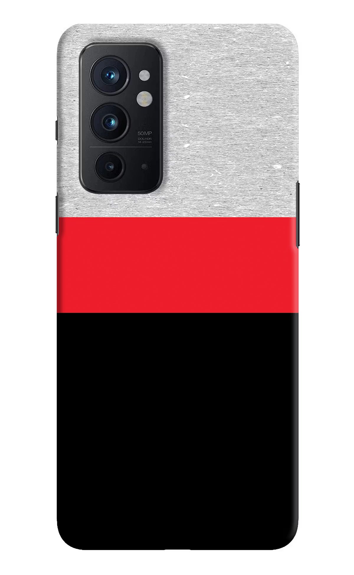 Tri Color Pattern Oneplus 9RT Hard Case Back Cover by Casekaro