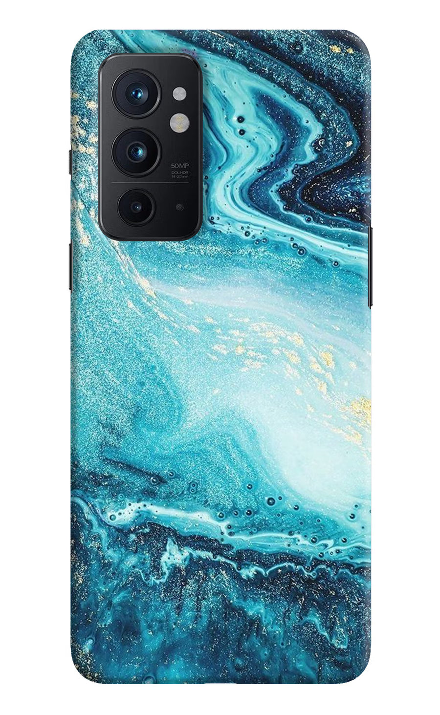 Blue Glitter Marble Oneplus 9RT Back Cover, Hard case