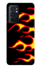 Side Sweep Flames Oneplus 9RT Hard Case Back Cover by Casekaro