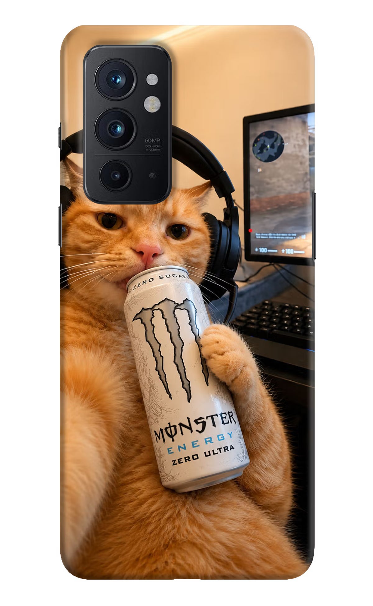 Gamer Cat Energy Oneplus 9RT Back Cover
