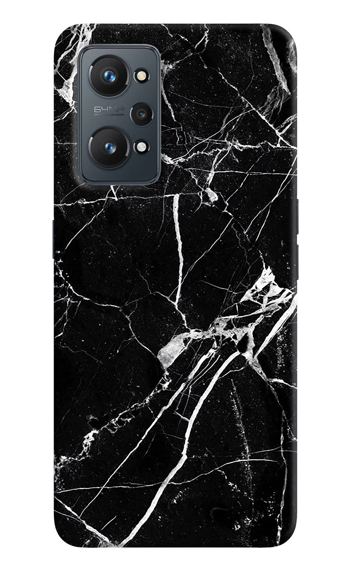 Black Marble Pattern Realme GT NEO 2/Neo 3T Hard Case Back Cover by Casekaro