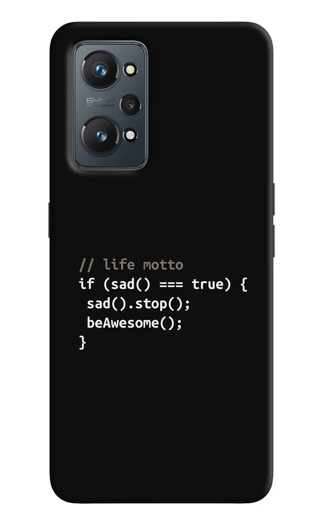Life Motto Code Realme GT NEO 2/Neo 3T Hard Case Back Cover by Casekaro