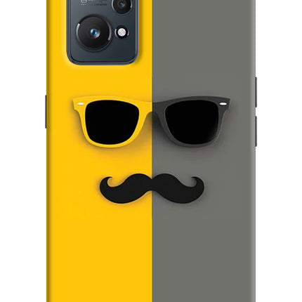 Sunglasses with Mustache Realme GT NEO 2/Neo 3T Hard Case Back Cover by Casekaro
