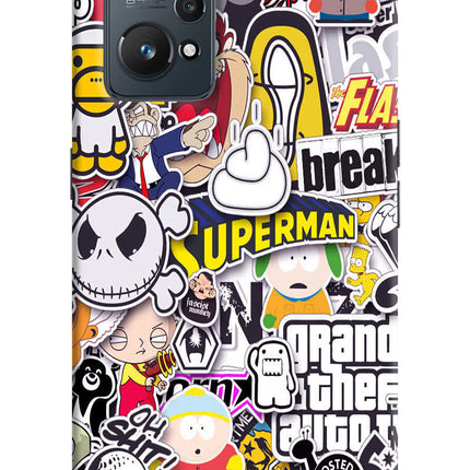 Sticker Bomb Realme GT NEO 2/Neo 3T Hard Case Back Cover by Casekaro
