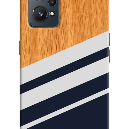 Blue and white wooden Realme GT NEO 2/Neo 3T Hard Case Back Cover by Casekaro