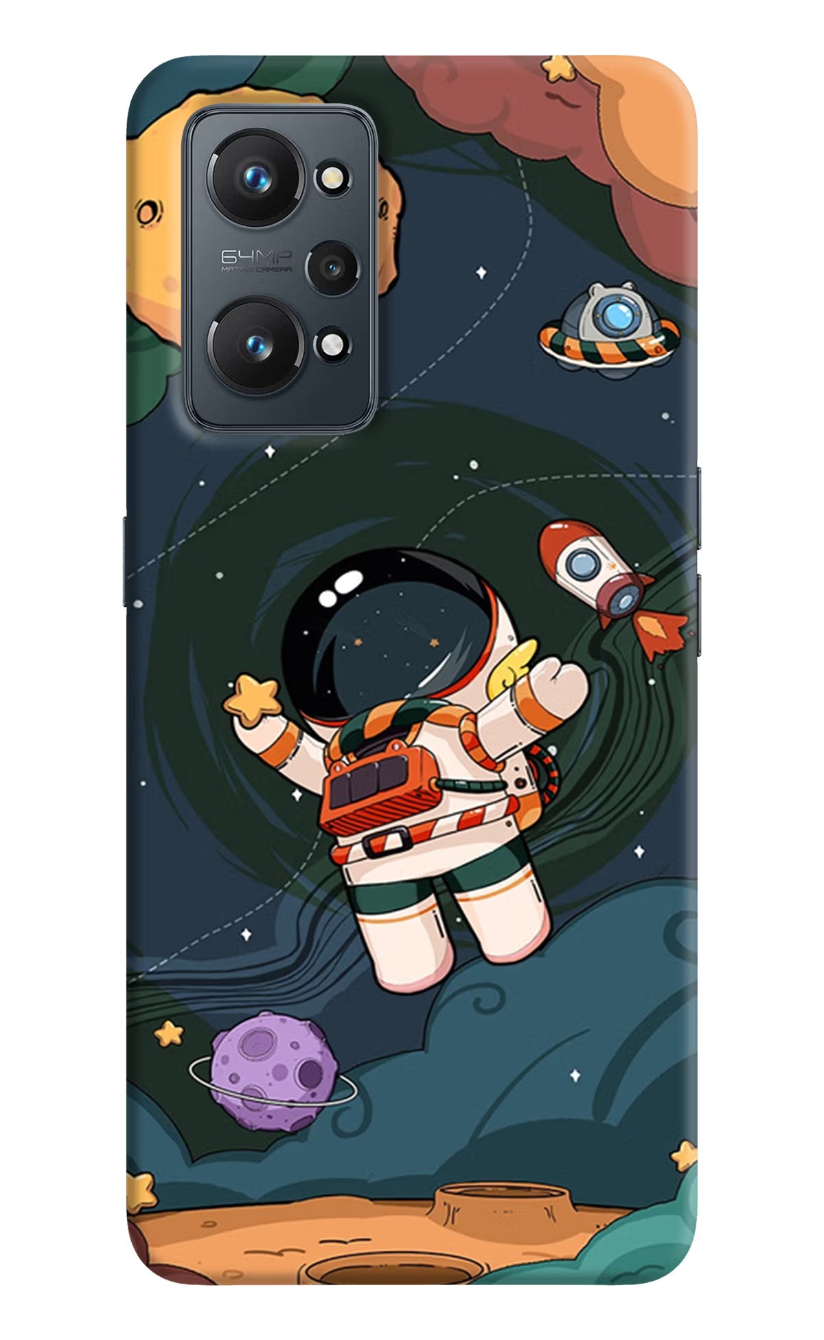 Cartoon Astronaut Realme GT NEO 2 Hard Case Back Cover by Casekaro