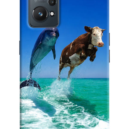 Dolphin vs Cow Realme GT NEO 2/Neo 3T Hard Case Back Cover by Casekaro
