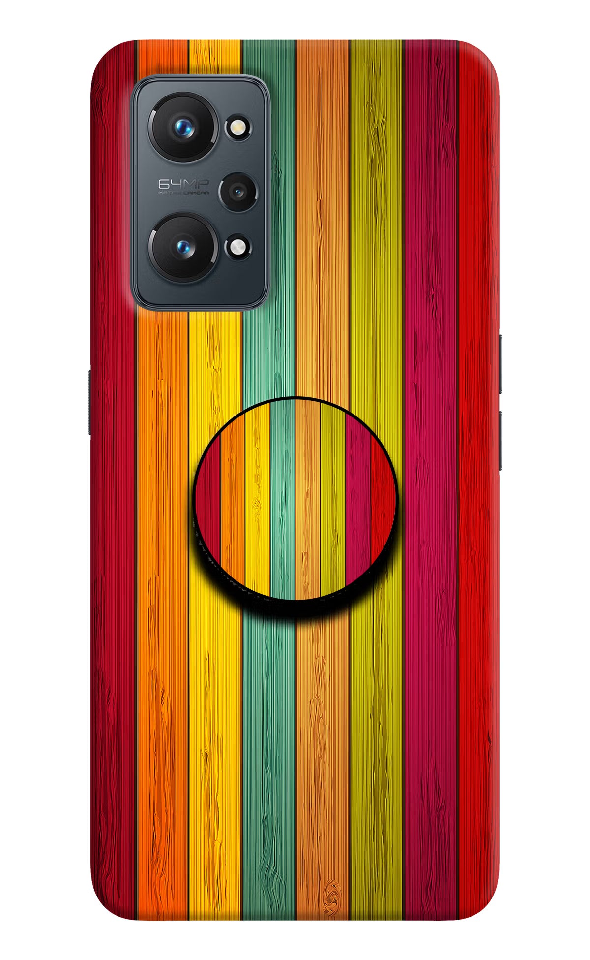Multicolor Wooden Realme GT NEO 2/Neo 3T Pop Case by Casekaro