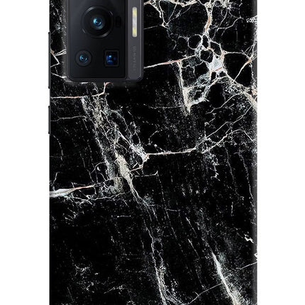 Black Marble Texture Vivo X70 Pro Hard Case Back Cover by Casekaro