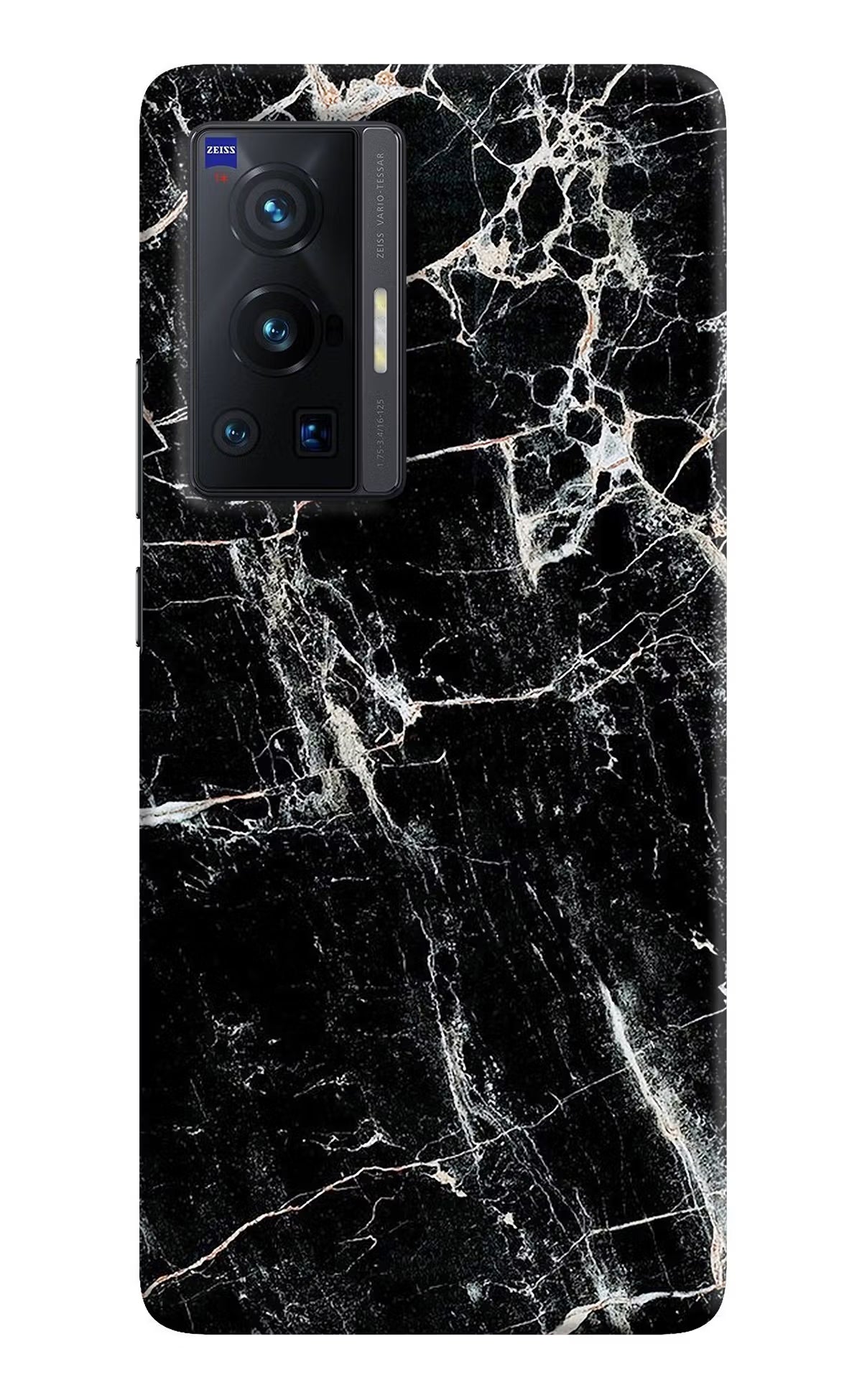 Black Marble Texture Vivo X70 Pro Hard Case Back Cover by Casekaro