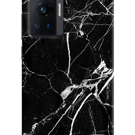 Black Marble Pattern Vivo X70 Pro Hard Case Back Cover by Casekaro