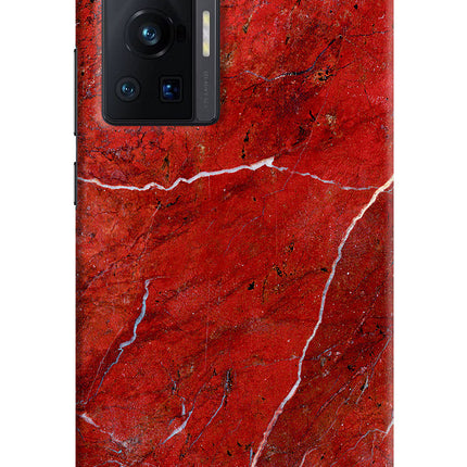 Red Marble Design Vivo X70 Pro Hard Case Back Cover by Casekaro