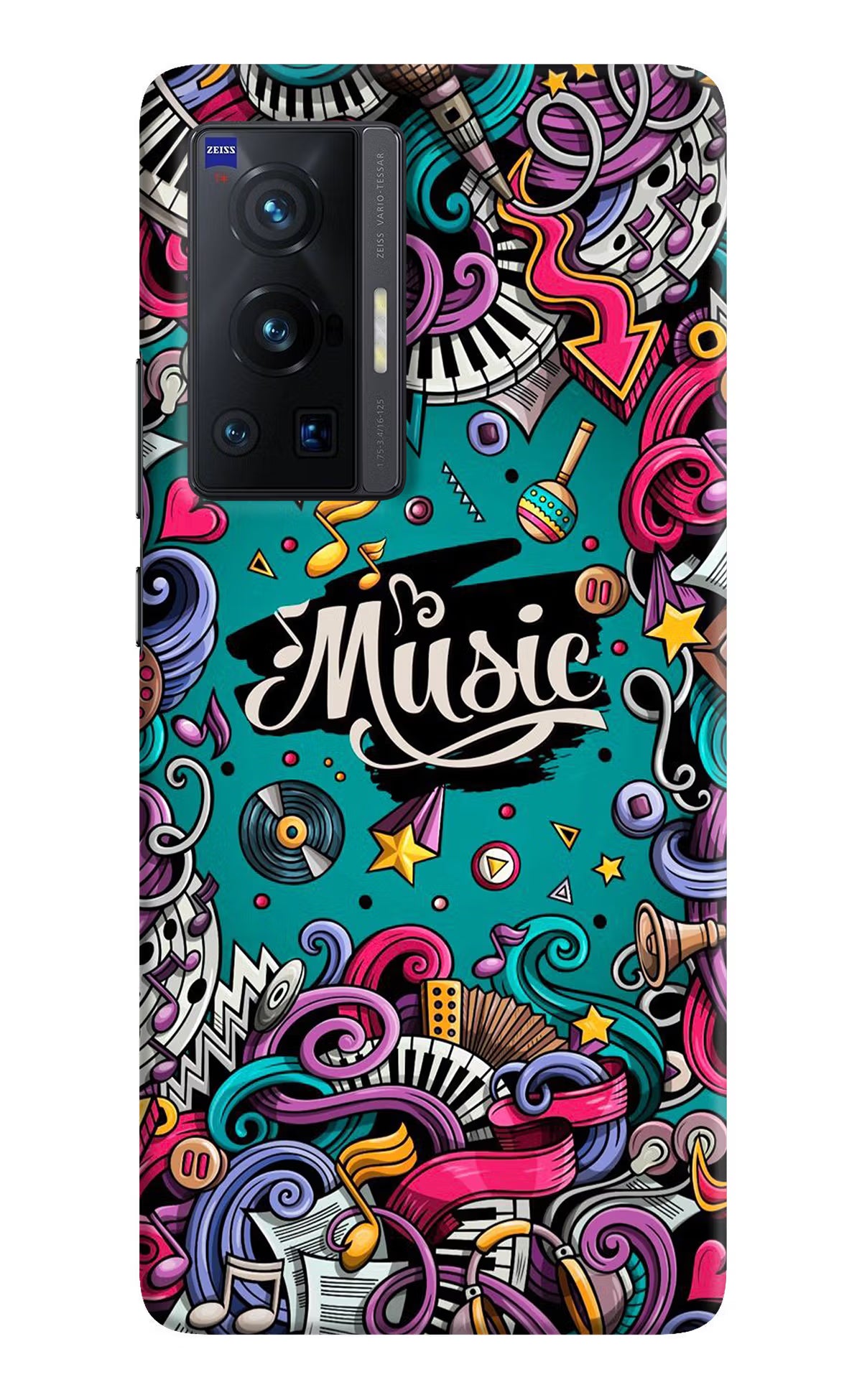 Music Graffiti Vivo X70 Pro Hard Case Back Cover by Casekaro