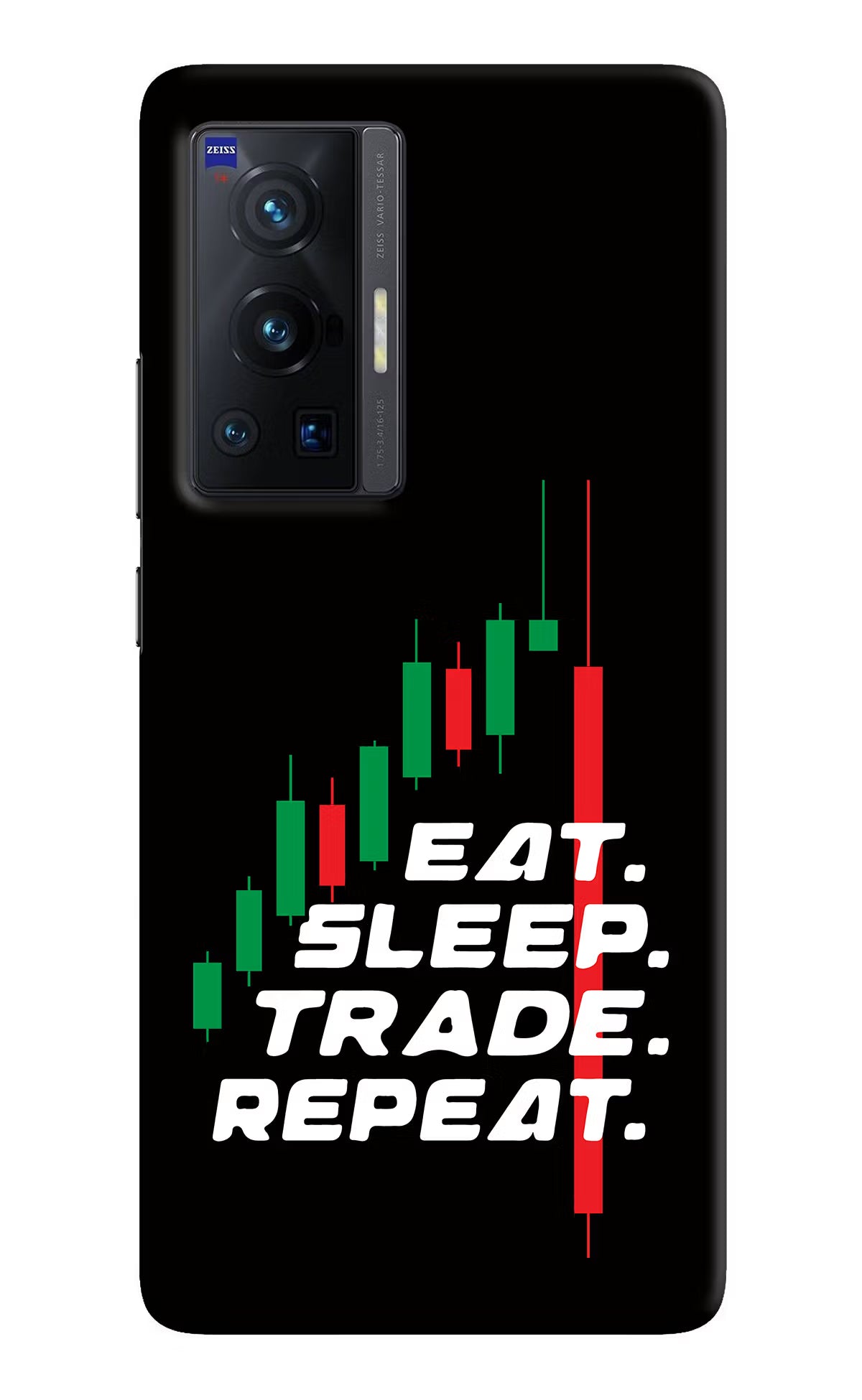 Eat Sleep Trade Repeat Vivo X70 Pro Hard Case Back Cover by Casekaro