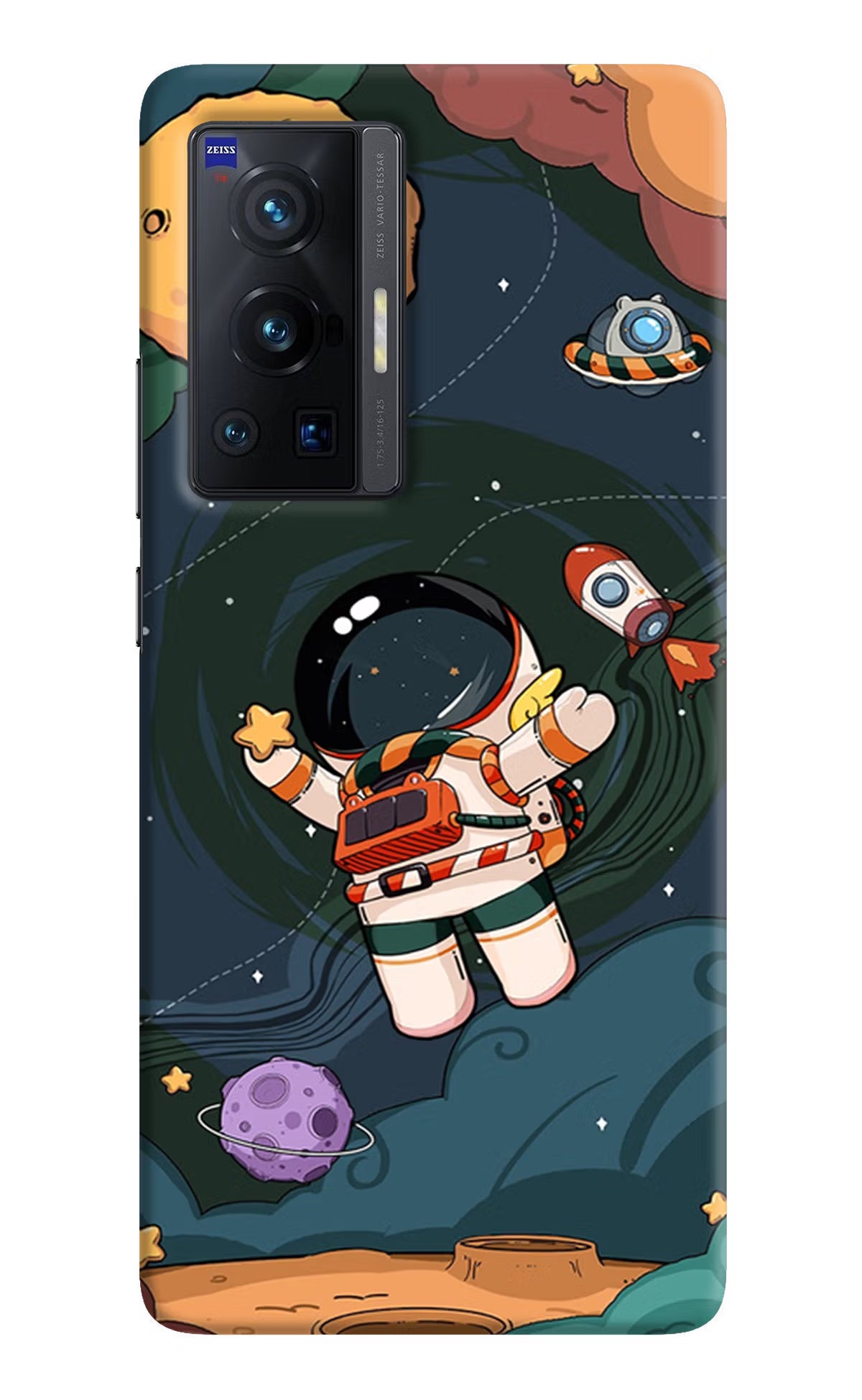 Cartoon Astronaut Vivo X70 Pro Hard Case Back Cover by Casekaro