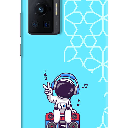Cute Astronaut Chilling Vivo X70 Pro Hard Case Back Cover by Casekaro